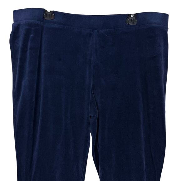 Weekends By Chico's Pants Womens 3 Blue Velvet High-Rise Elastic Waist Pull On - Picture 4 of 13